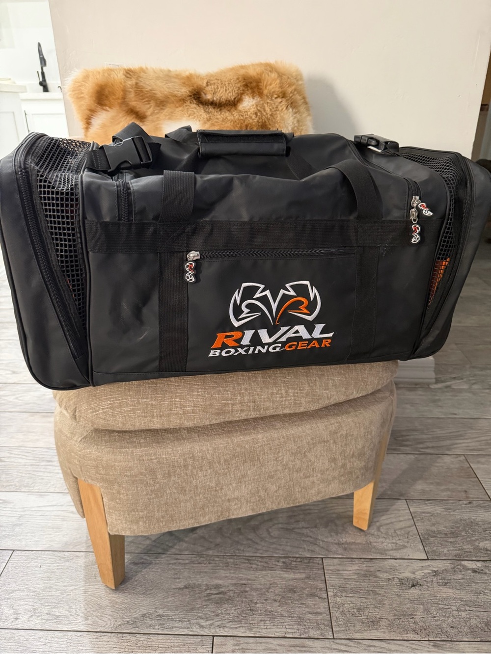 Black and Orange Duffel Bag Rival Boxing Gym Bag  Sports Equipment